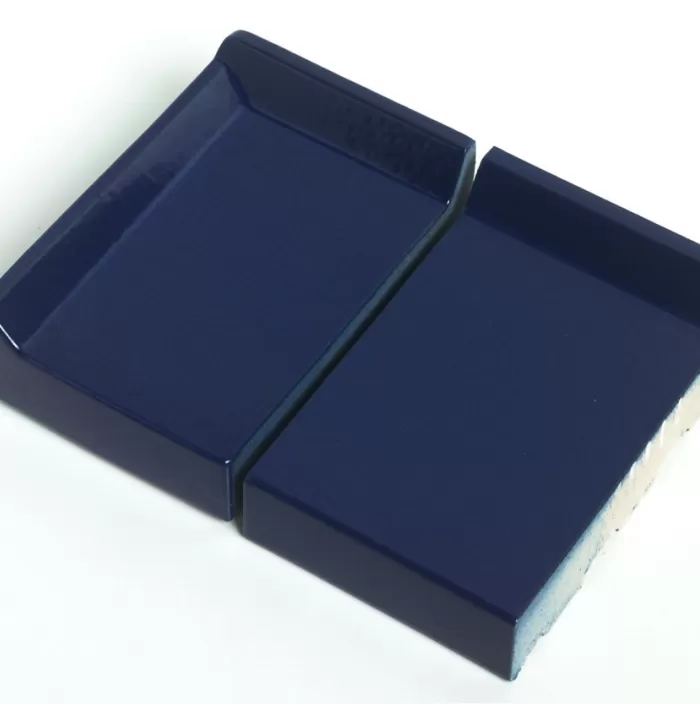Клинкерный подоконник глазурованный синий